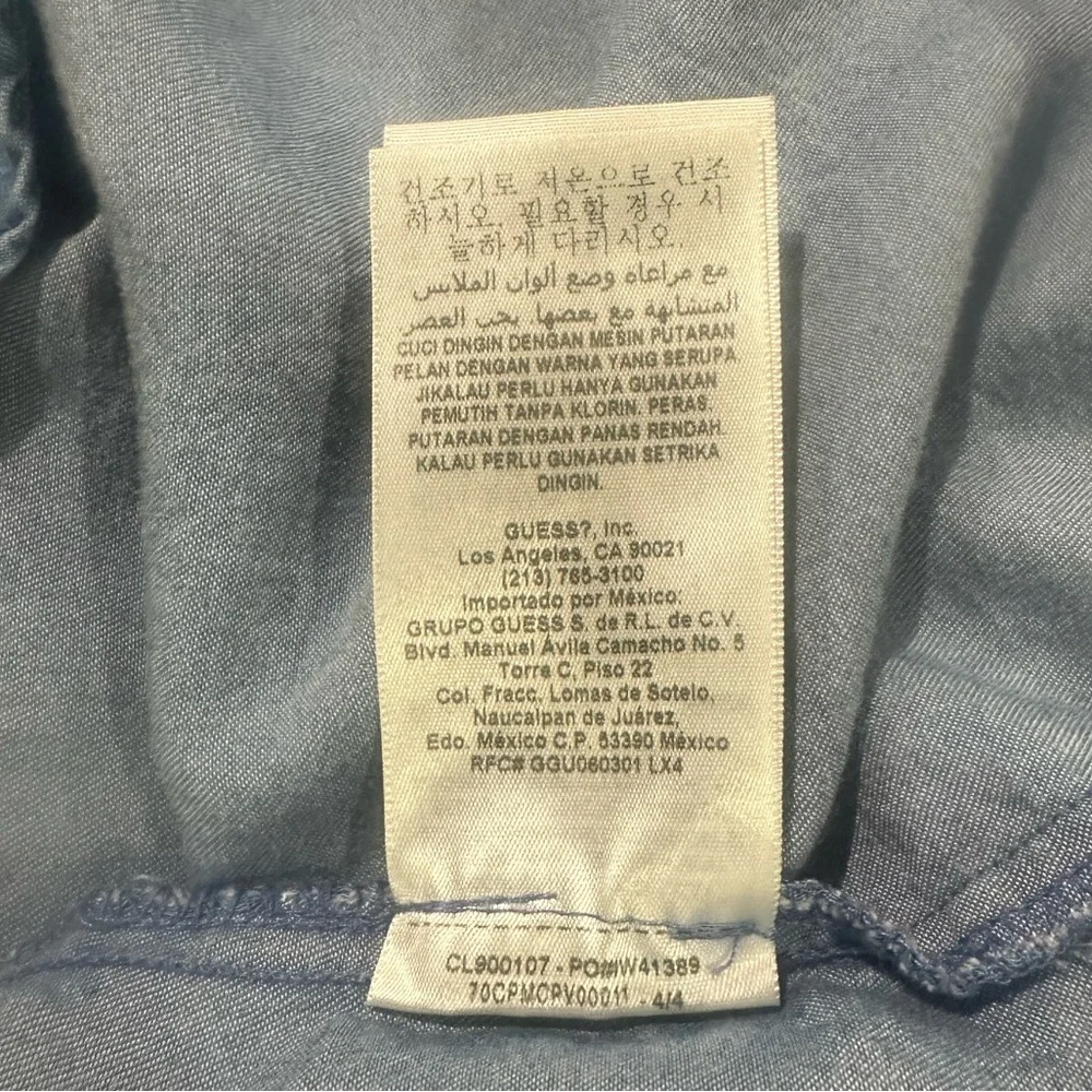 Guess Sleeveless Denim chambray dress lace up bodice with Belt Sz Xl western - Picture 7 of 9